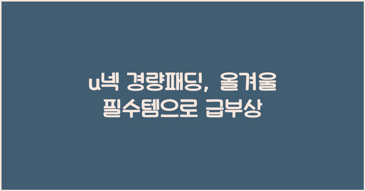 u넥 경량패딩