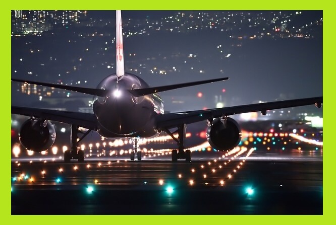 밤-비행-항공기