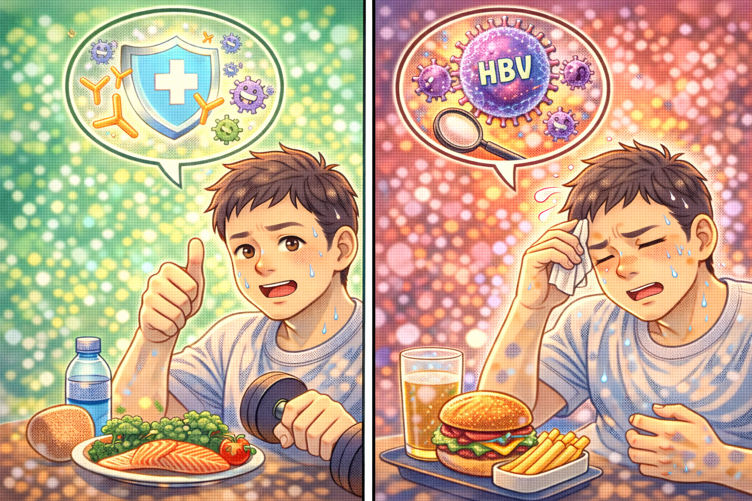 B형간염 항체 유무별 건강관리법 비교 관련 사진