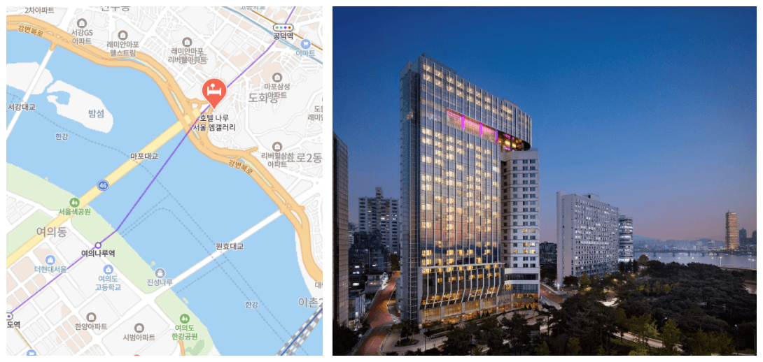 호텔나루 서울엠갤러리 위치