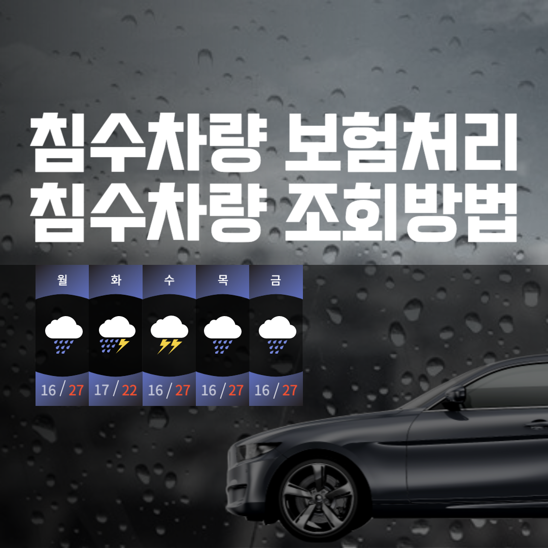 오늘의 이야기는 침수차량 보험처리 및 침수차량 조회방법이다.