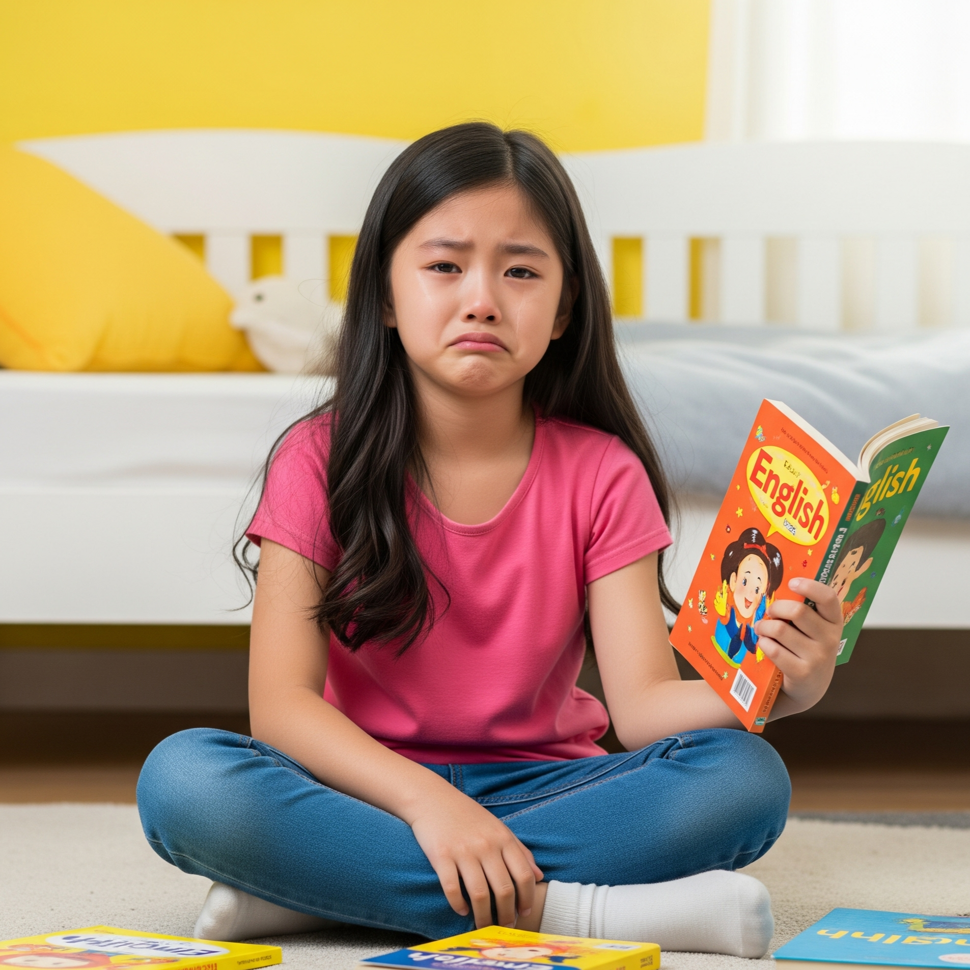 영어그림책을 읽기 싫어서 우는 아이