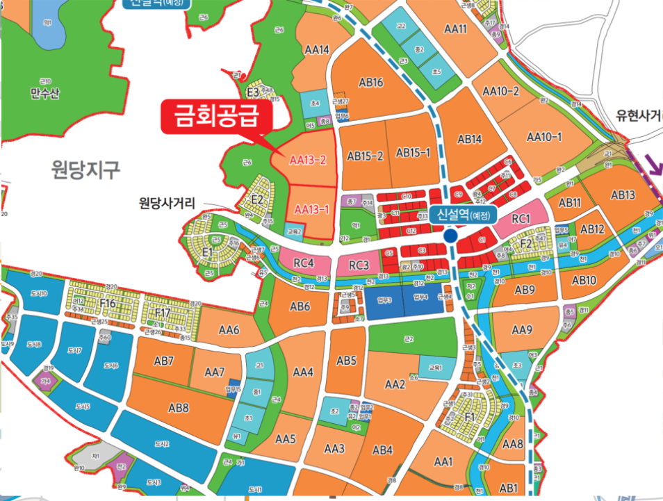 검단신도시 AA13블록 LH안단테 - 신도시 내 입지 환경