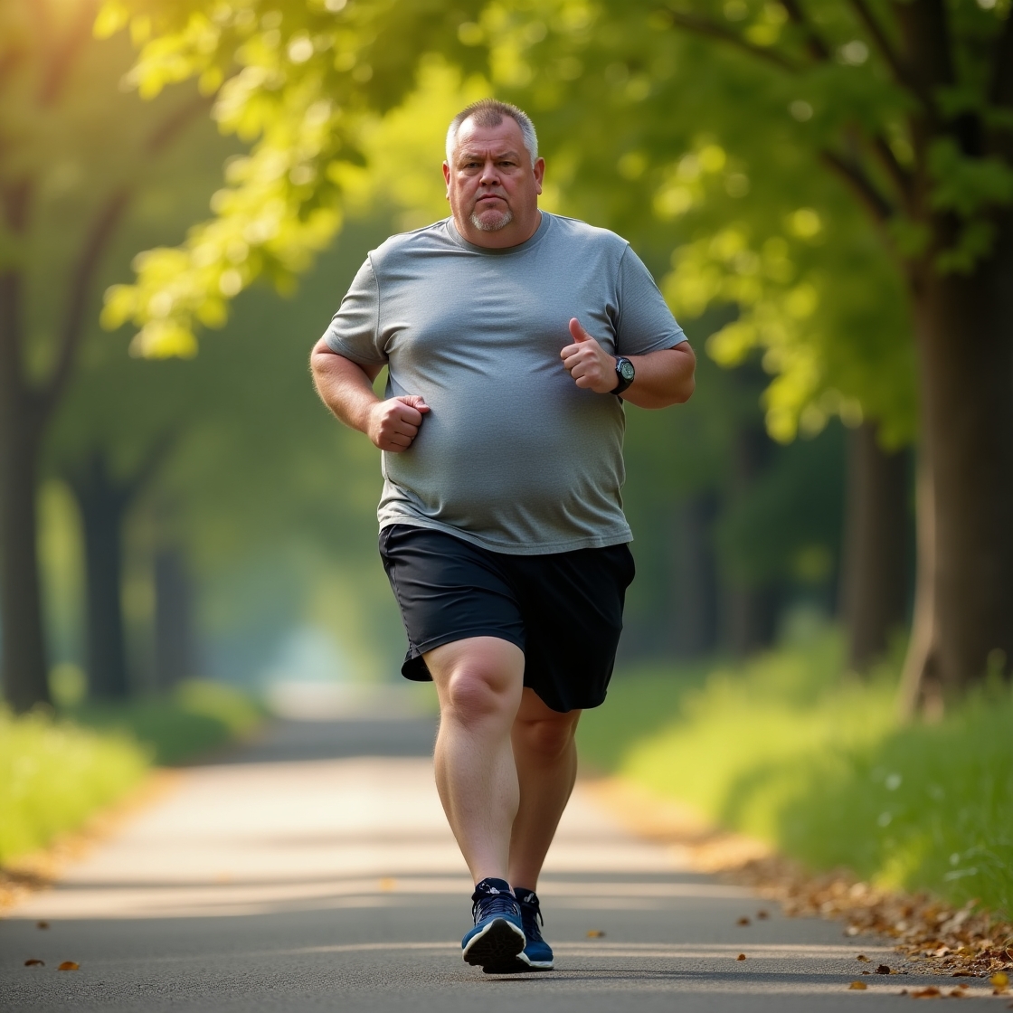 중년 남성의 조깅하는 모습