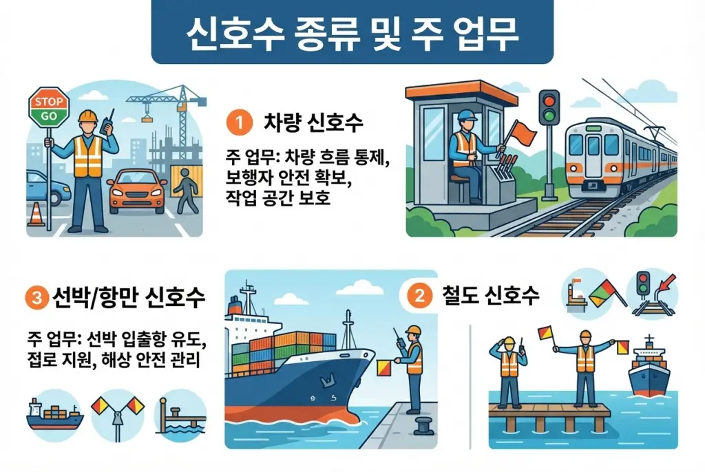신호수 종류 및 업무