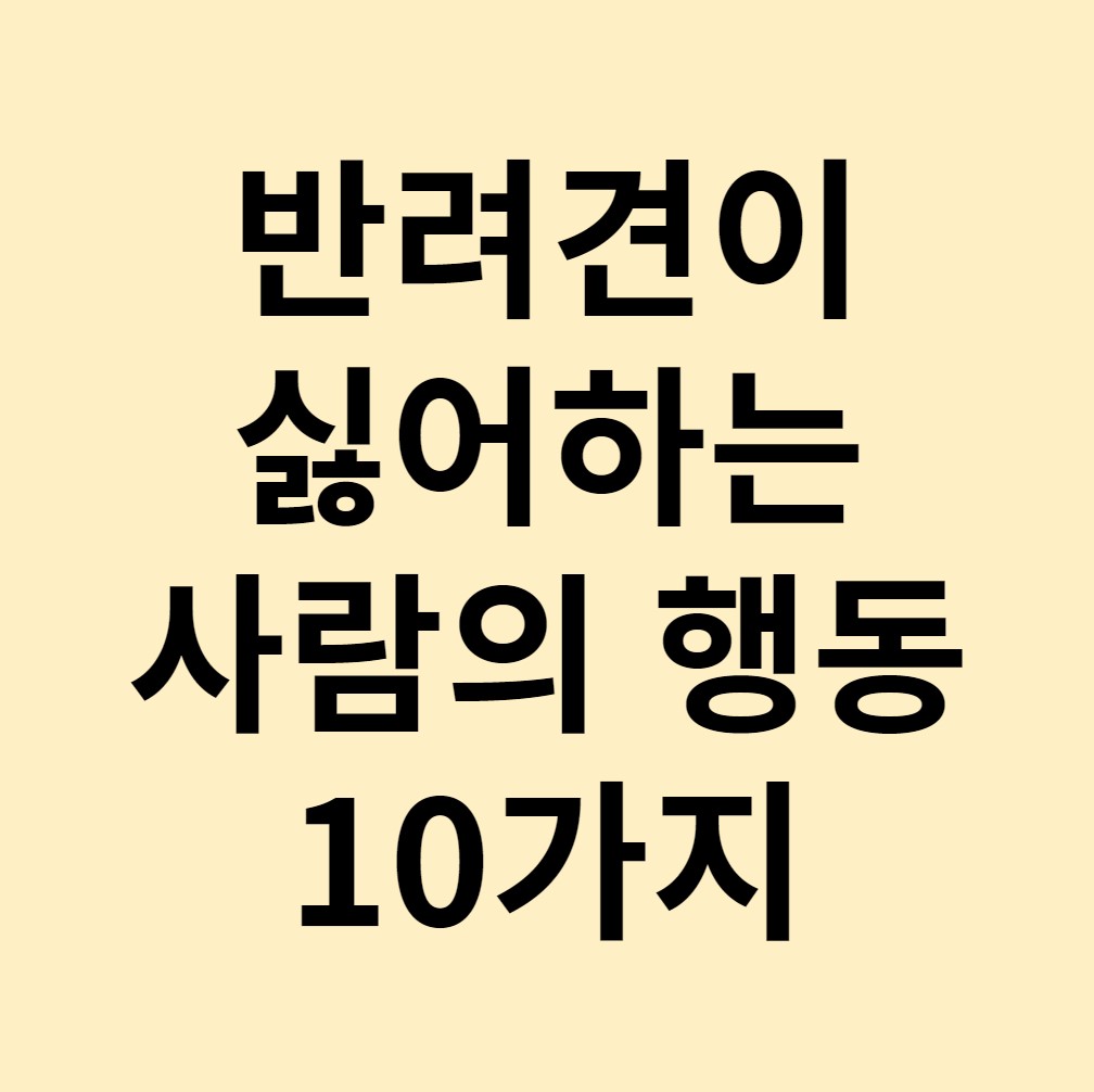반려견이-싫어하는-사람의-행동-10가지