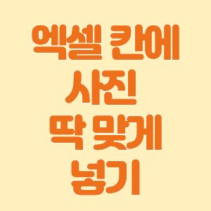 엑셀 칸에 사진 넣는 방법