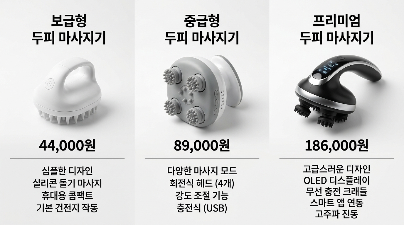 두피마사지기 USB 충전 방식 배터리 지속시간 확인법