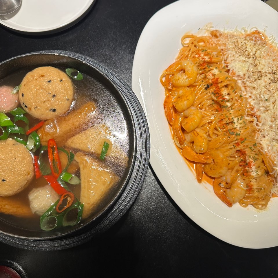 오뎅탕, 새우로제파스타