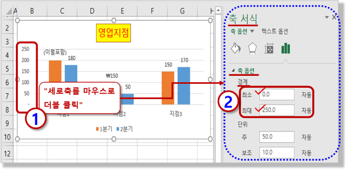 세로축 서식 - 마우스 더블 클릭
