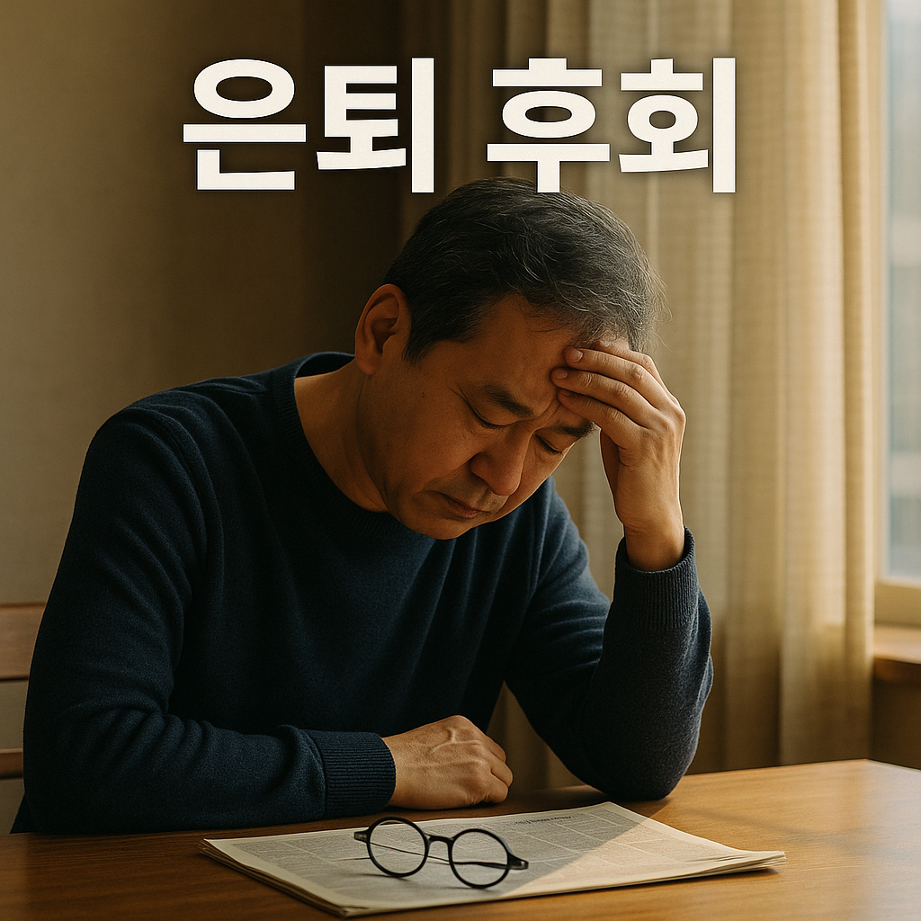 은퇴 후회로 고민하는 중년 남성 이미지