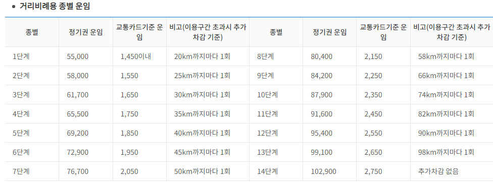 서울 지하철 정기권