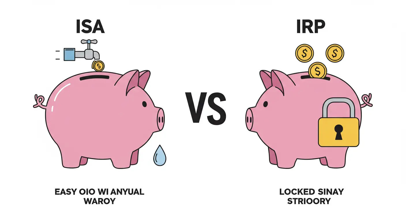 중도인출이 자유로운 ISA와 자금이 묶이는 IRP의 유동성 차이를 비교한 그림