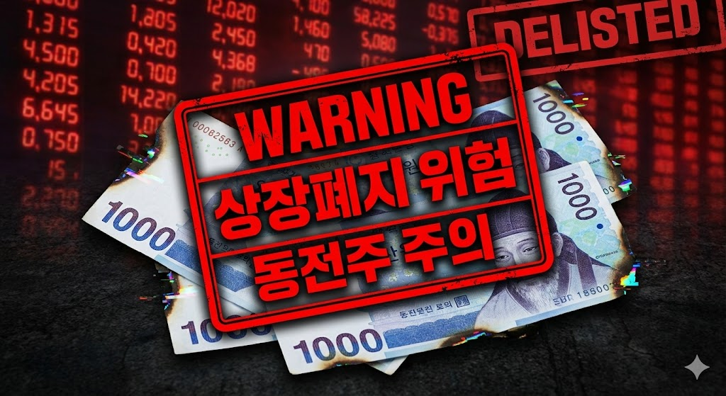 1천원 동전주 상장폐지 경고 이미지