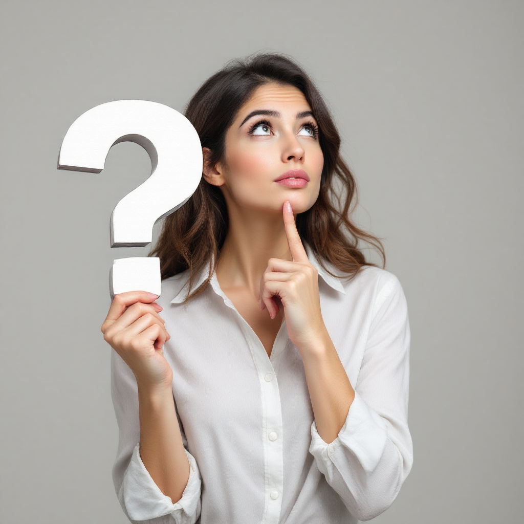 물음표 생각중인 커리어우먼