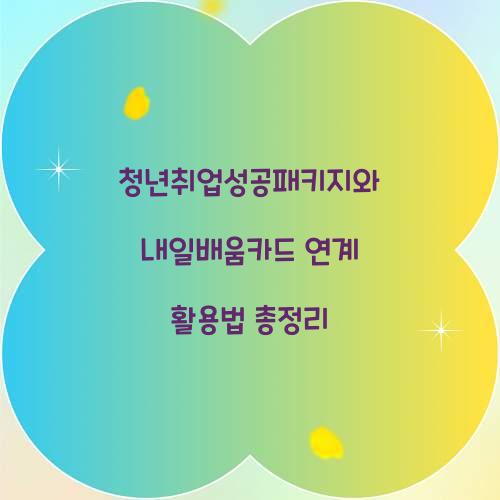 청년취업성공패키지와 내일배움카드 연계 활용법