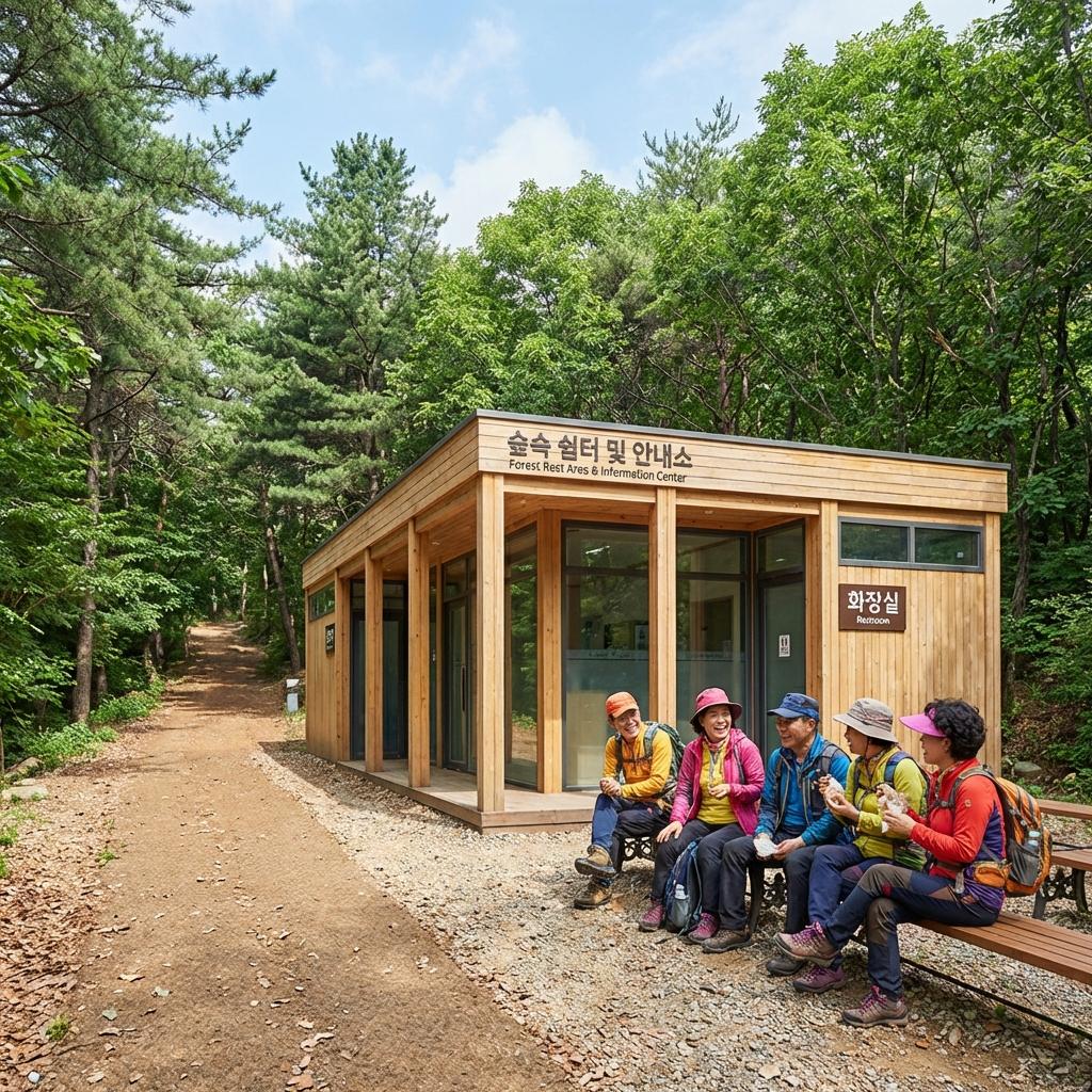 종댕이길 숲해설안내소 화장실 청결도 및 위치
