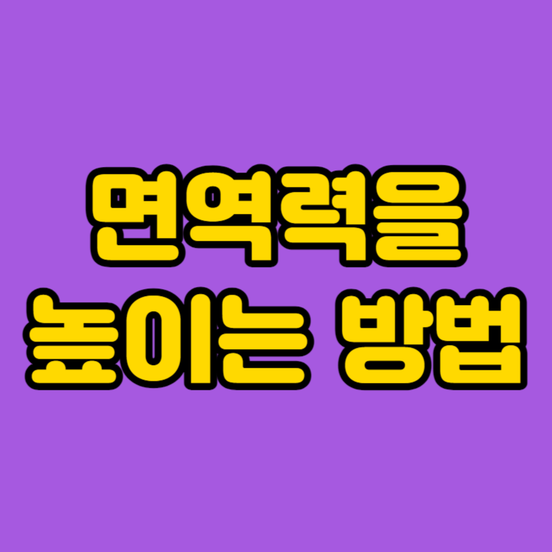 면역력을 높이는 방법