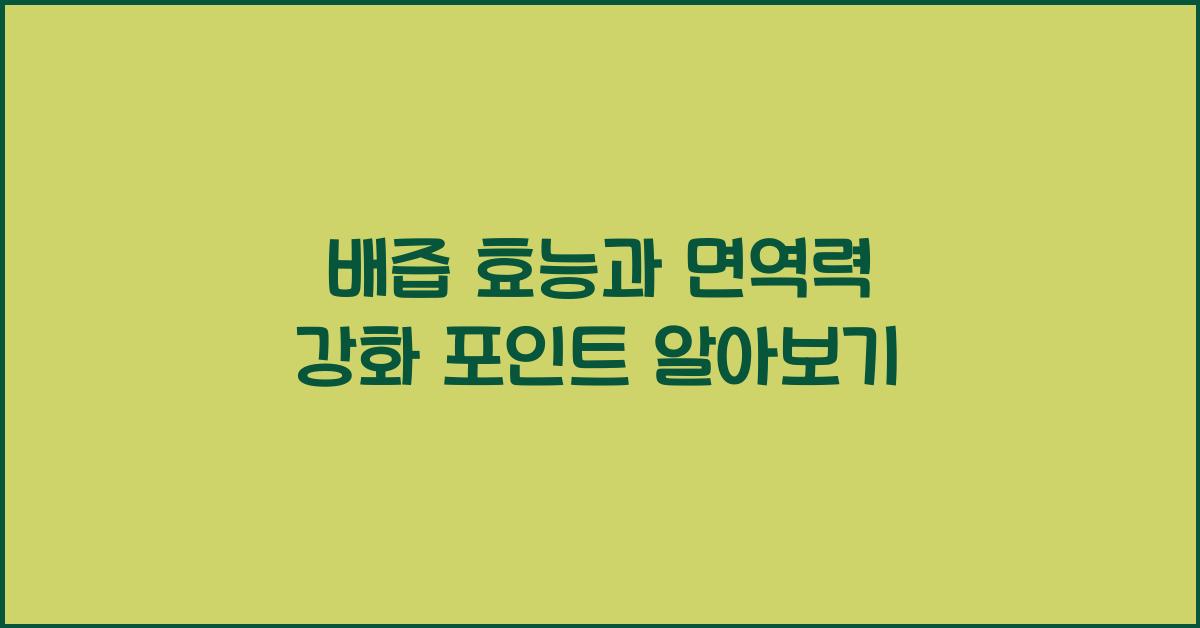 배즙 효능