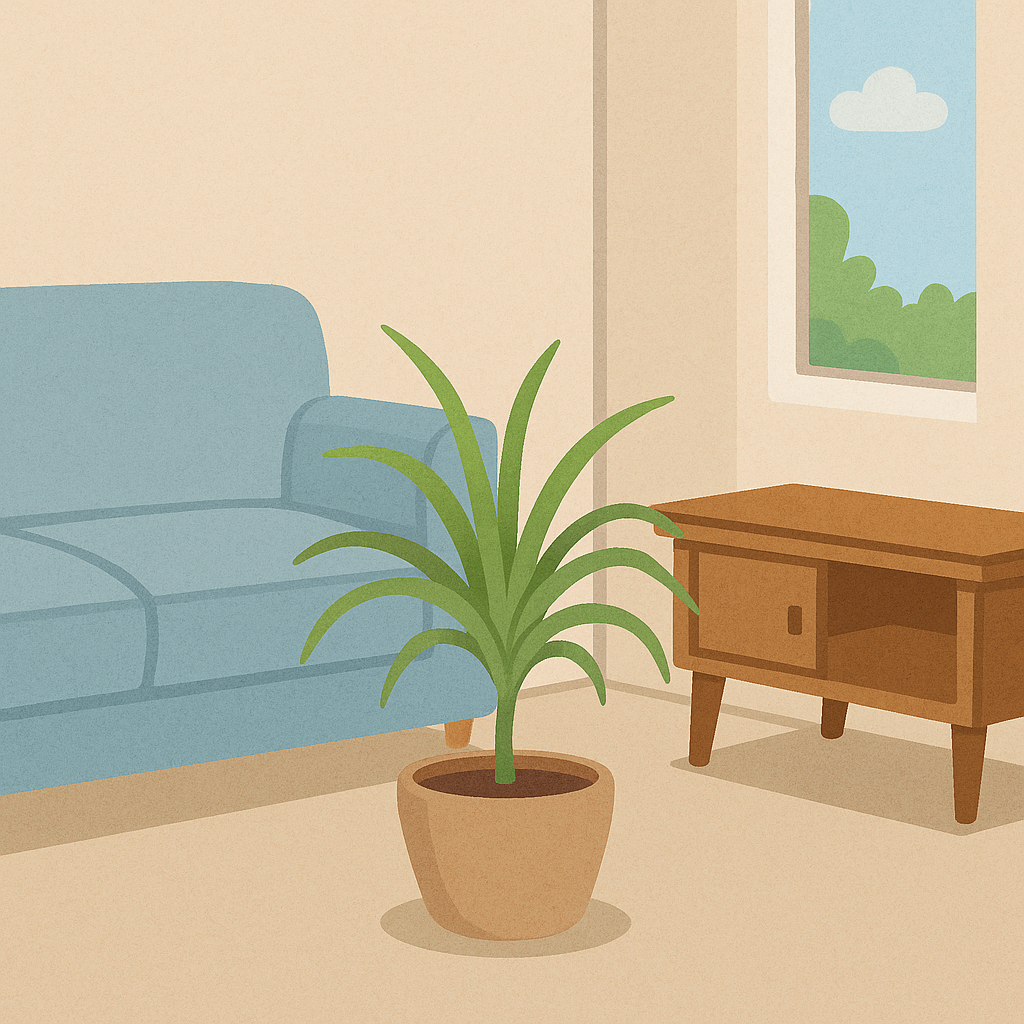 거실에 스파티필름으로 제습하는 플랜테리어