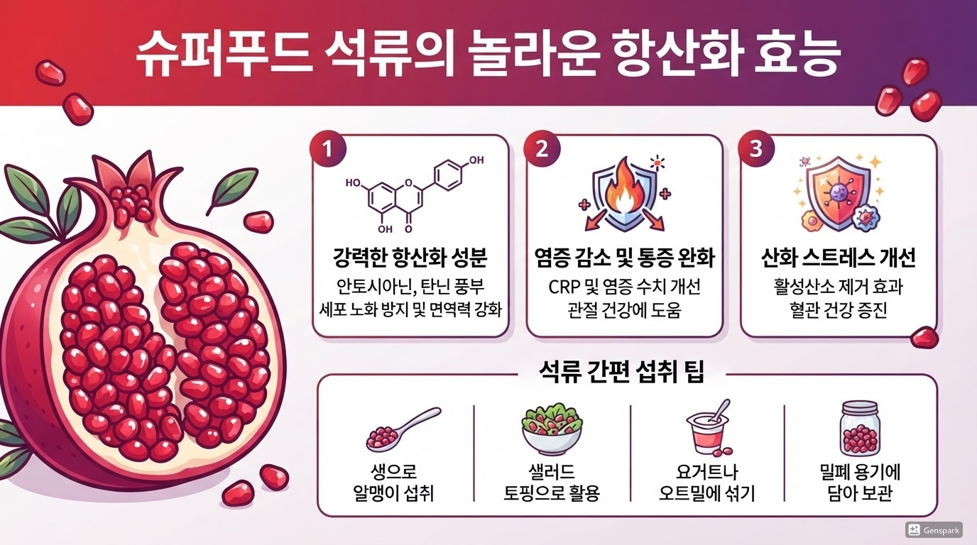 석류의 붉은 알맹이에 담긴 항산화 성분