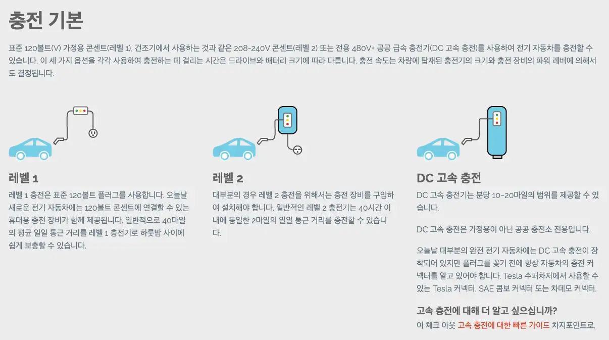 전기차 충전기 레벨