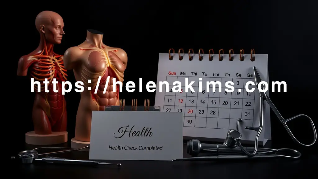 어둡고 깊이감 있는 배경 위, 한쪽에는 은은하게 빛나는 인체 대장 모형이 클로즈업되어 보입니다. 다른 한쪽에는 정밀한 의료 기구들 (내시경 카메라, 집게 등)이 깔끔하게 정돈되어 있고, 그 앞에는 희망적인 빛을 받는 달력과 체크 표시된 날짜가 인쇄된 카드가 놓여 있습니다.