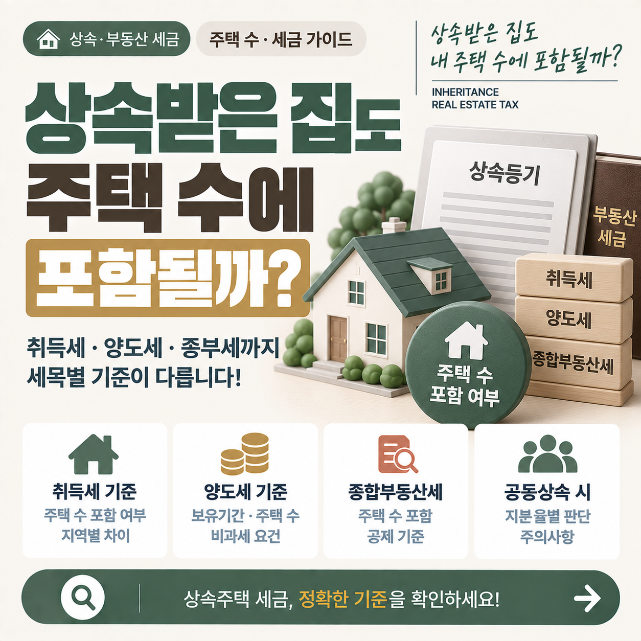 상속받은 집이 기존 주택 수에 포함되는지 확인하는 이미지