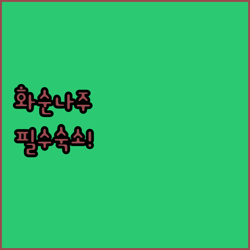 전남 화순 나주 여행 가서 직접 묵기..