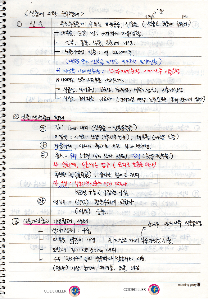 선충의 생물적 특성/형태/기생형태/생태