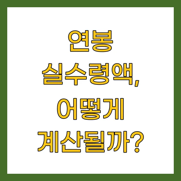 연봉 실수령액, 어떻게 계산될까?