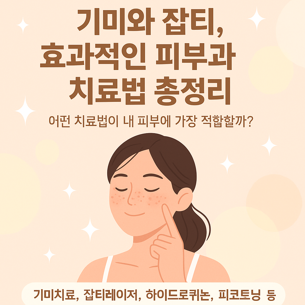 기미·잡티, 피부과 가면 진짜 없어지나요? 치료법 총정리
