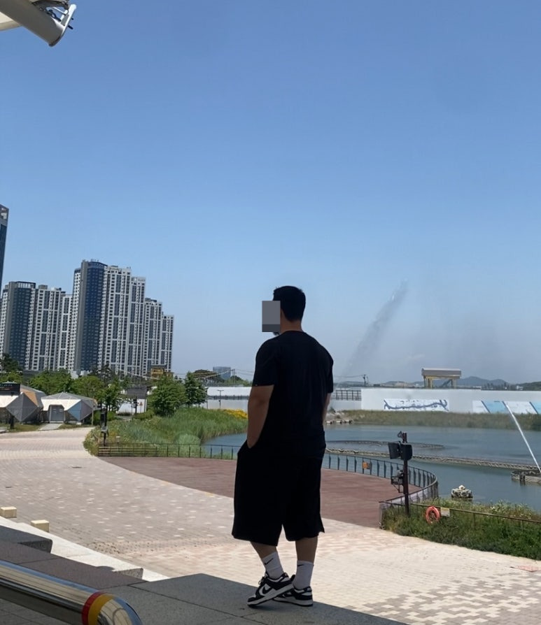 데일리룩(2025. 6. 11.)반스 VANS 베이직 반팔 하프 티셔츠, 무신사스탠다드 무신사 와이드 버뮤다 하프 팬츠, 나이키 스포츠 삭스 양말, 나이키 덩크 돌고래 블랙 화이트