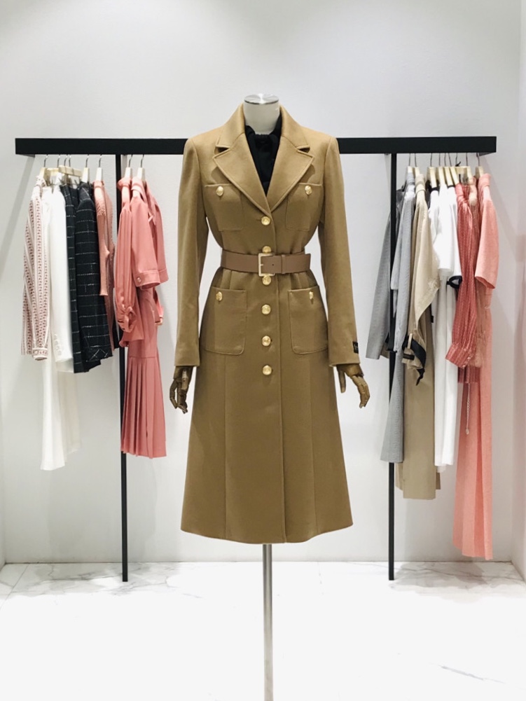 모조에스핀 벨티드 더블 캐시미어100 코트 S204MSG413