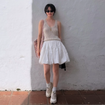 송혜교 4만원대 여행 가방 스페인 감성 폭발 40대 엄마들 인기 데일리백 정보1