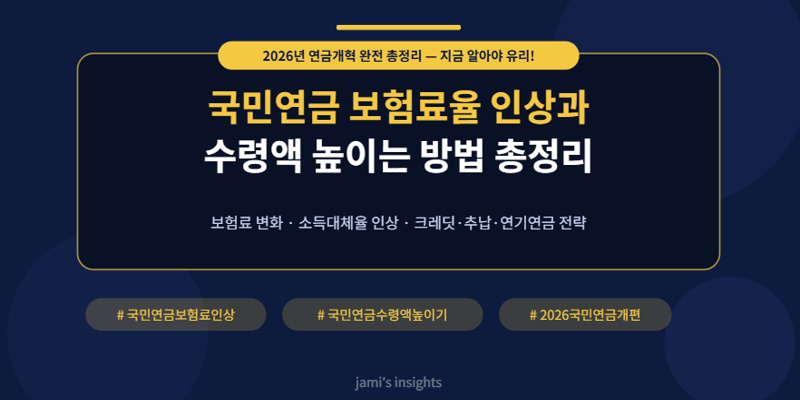 2026년 국민연금 보험료율 인상과 수령액 높이는 방법을 총정리한 최신 가이드 이미지
