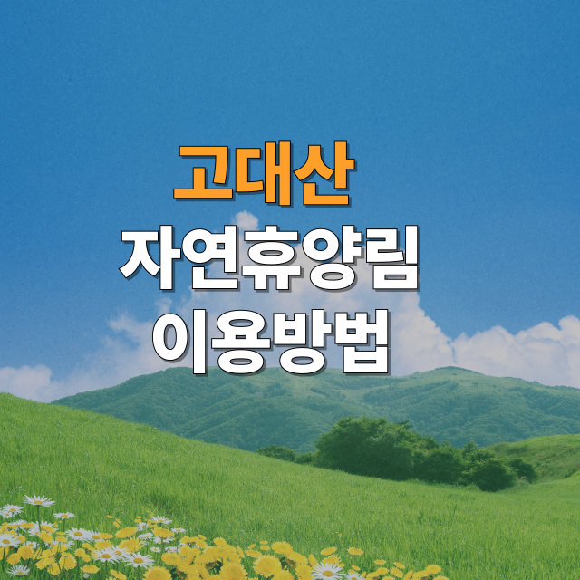 고대산자연휴양림 예약방법·주차장·맛집