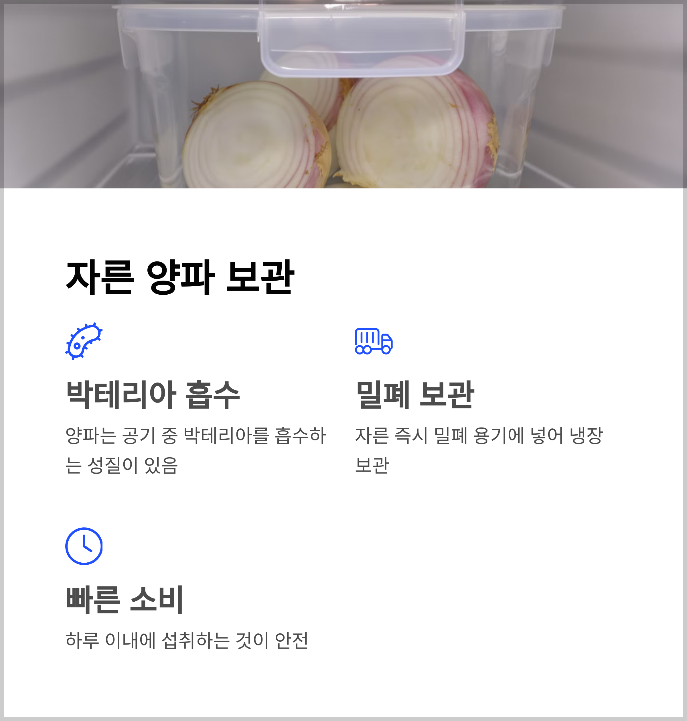 자른 양파 보관방법