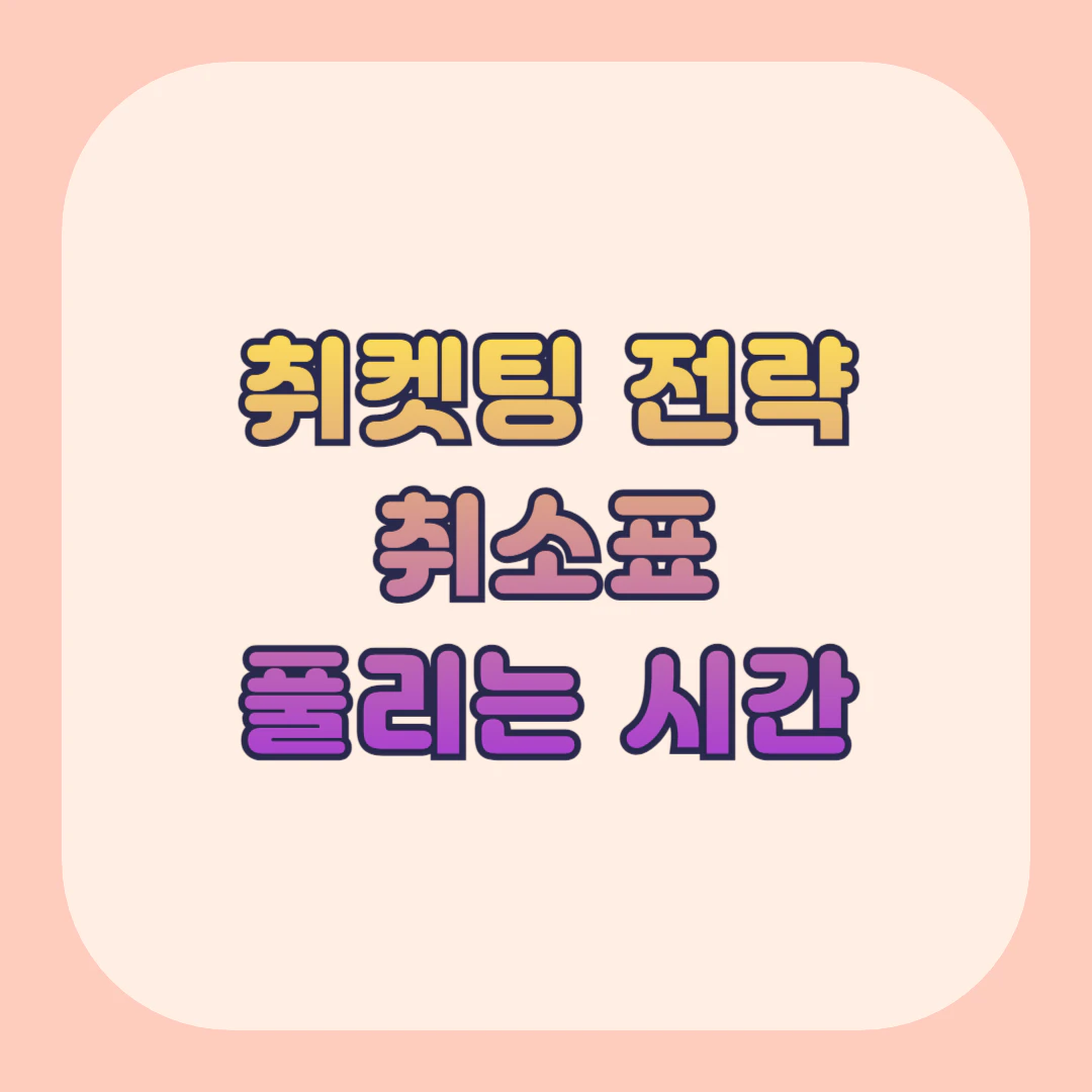 취켓팅 성공 전략, 예매사이트 취소표 풀리는 시간