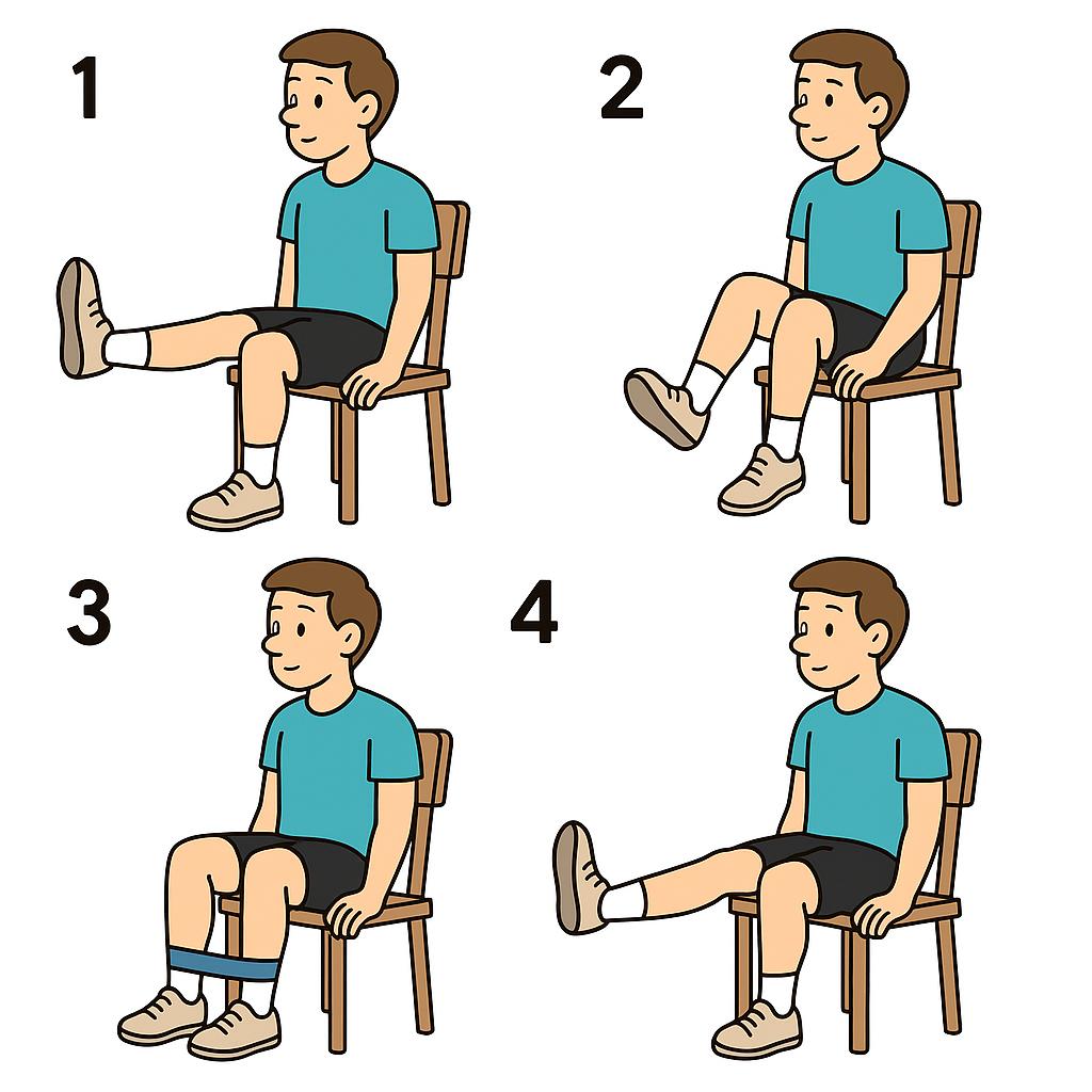 의자에 앉아 할수 있는 무릎운동 4가지
