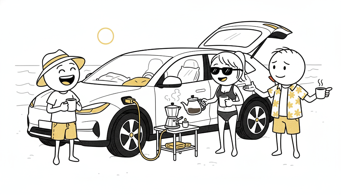 전기차 V2L 활용 캠핑 차박 전력 공급 방법