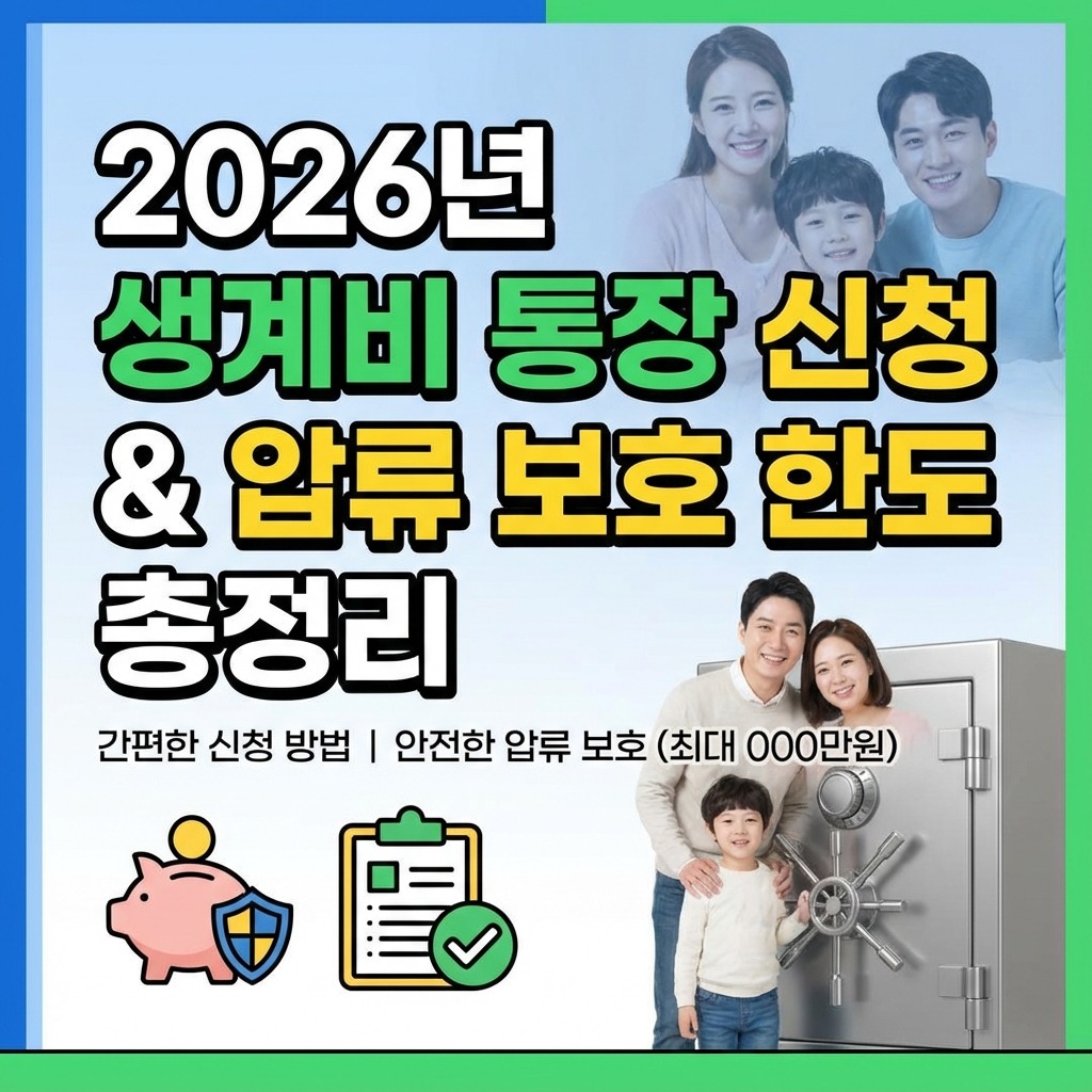 026년 생계비 통장 신청 방법과 압류 보호 한도 총정리