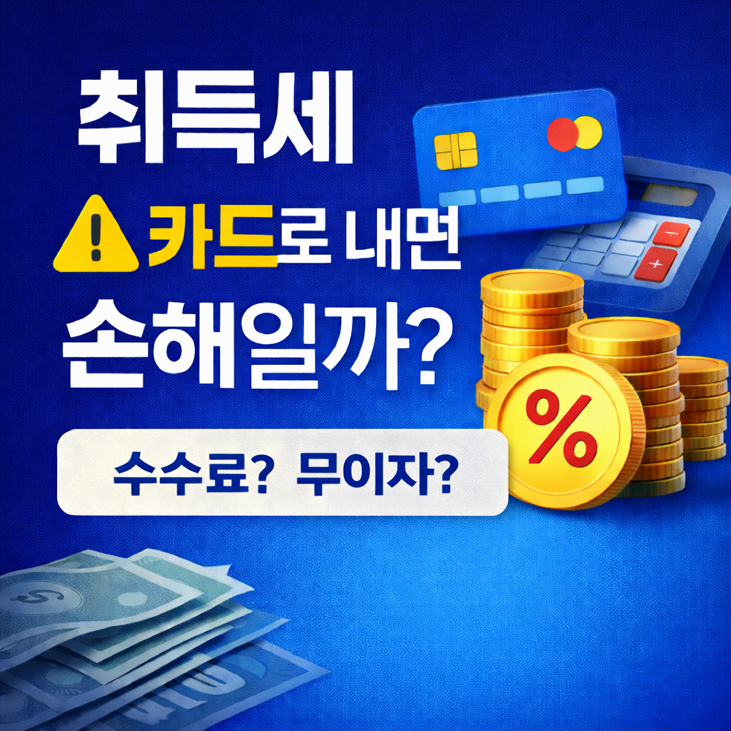 취득세 카드로 내면 수수료·무이자 여부 한눈에 정리