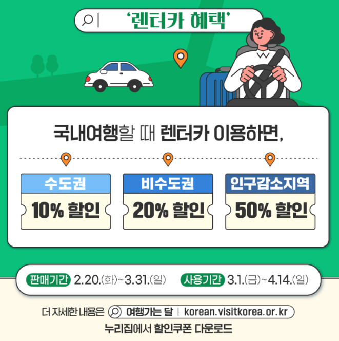 3월 여행객을 위한 숙박 교통 할인 혜택