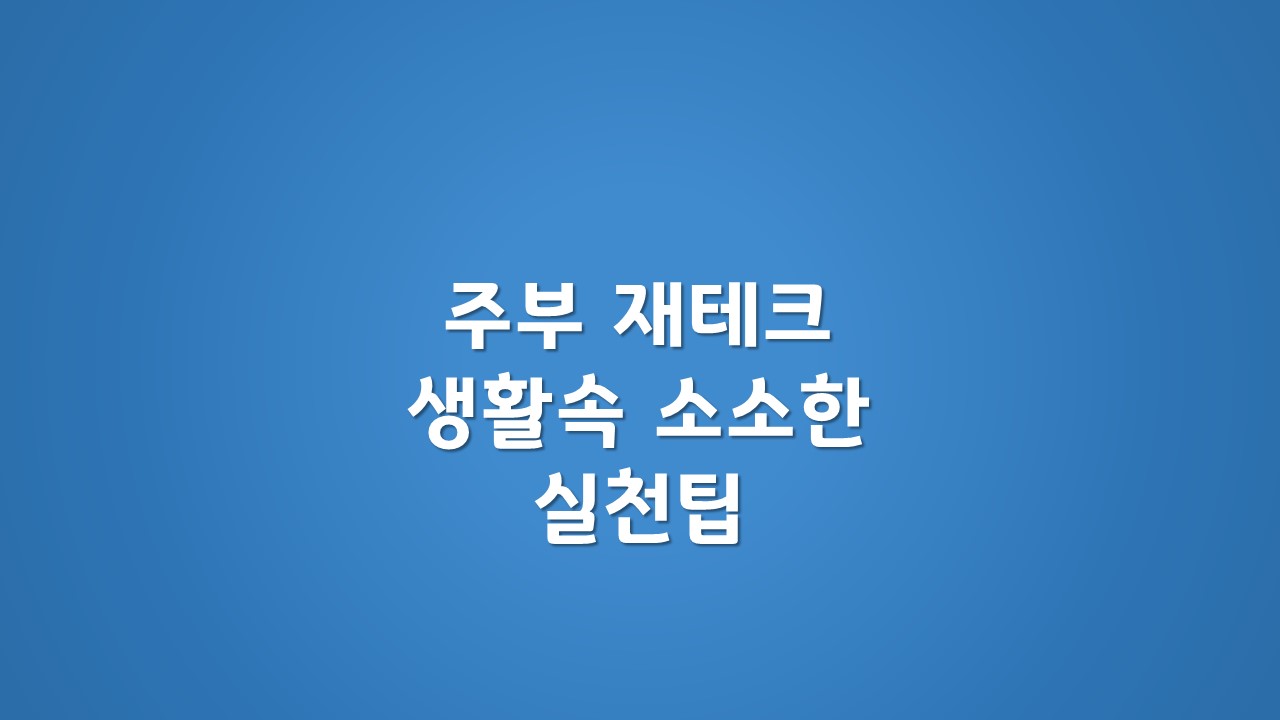 주부 재테크 생활 속 소소한 실천팁 문자 이미지