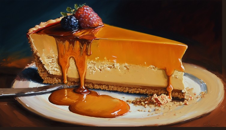캐러멜 치즈 케이크 그림