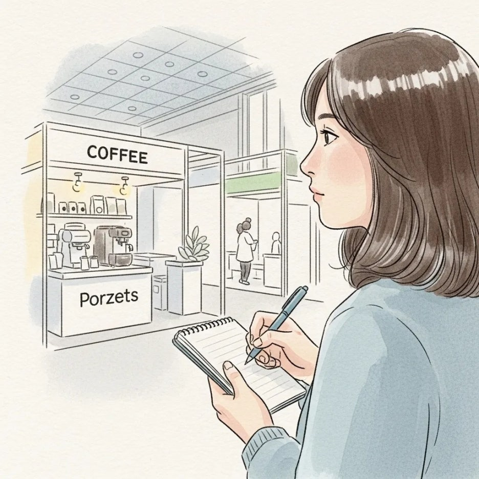 카페쇼 관람 동선을 계획하는 모습