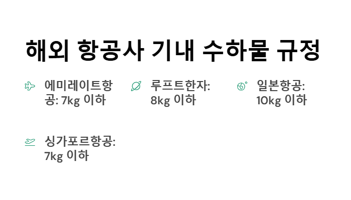 기내 반입 캐리어 사이즈 무게 총정리
