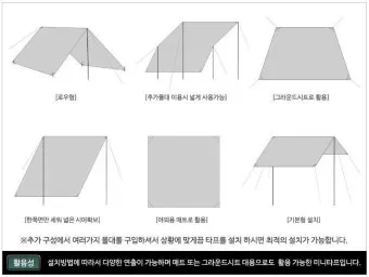 타프 설치 폴대 각도 로프 텐션 기본부터 응용까지_4