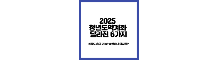 2025 청년도약계좌 달라진 점 정리